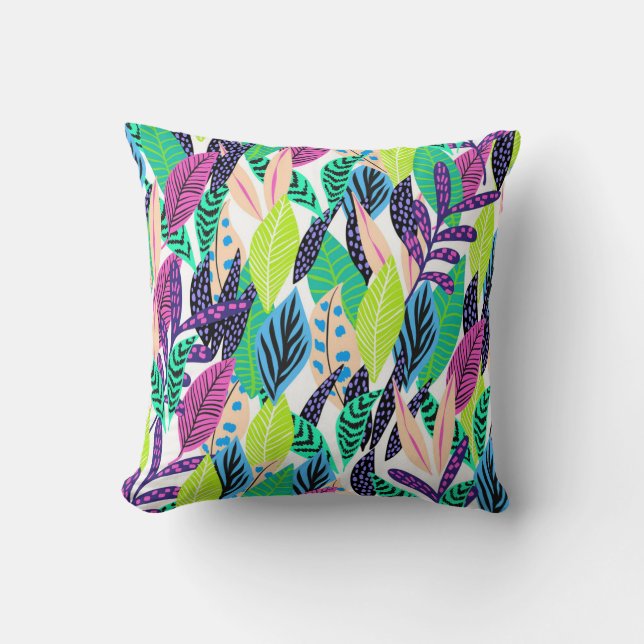 Colorful Leaves - Throw Pillow (Front)