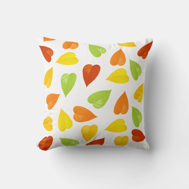 Colorful leaves throw pillow (Front)