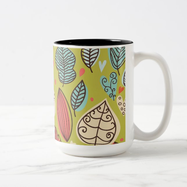 Colorful Leaves Two-Tone Coffee Mug (Right)