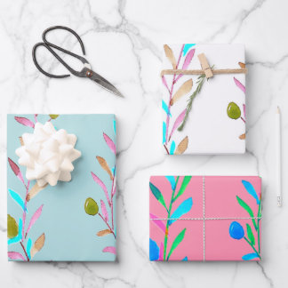 Colorful Leaves Wrapping Paper Sheets