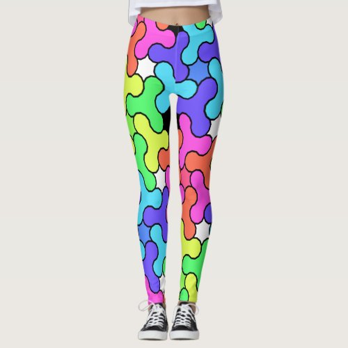 Colorful Leggings with Fidget Spinner Design