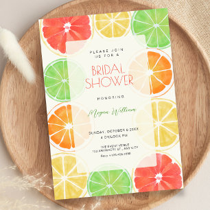 Colorful lemon bridal shower invitation