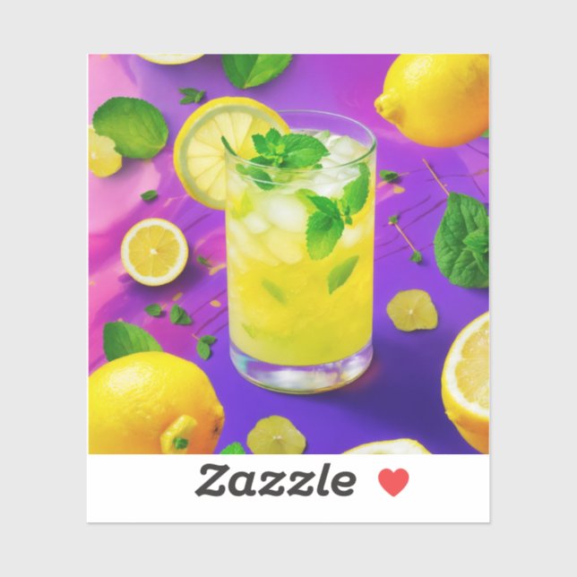 Colorful lemon mocktail sticker (Sheet)
