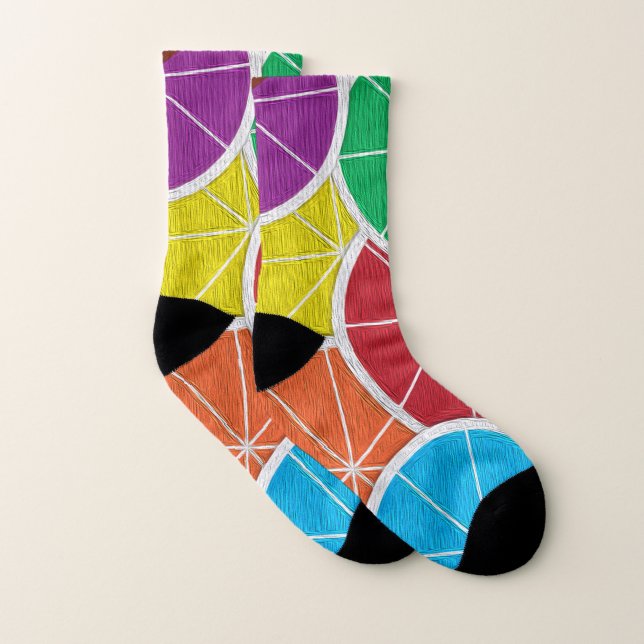 Colorful Lemon Slice Cut All-Over-Print Socks (Pair)
