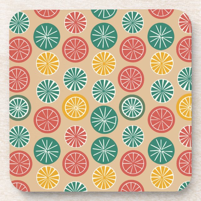 Colorful Lemons Beverage Coaster (Front)
