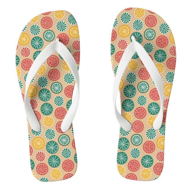 Colorful Lemons Flip Flops (Footbed)