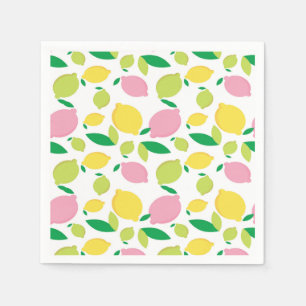 Colorful Lemons Green Pink Yellow Lemonade Napkins