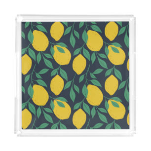 Colorful Lemons: Hand Drawn Vibrance. Acrylic Tray
