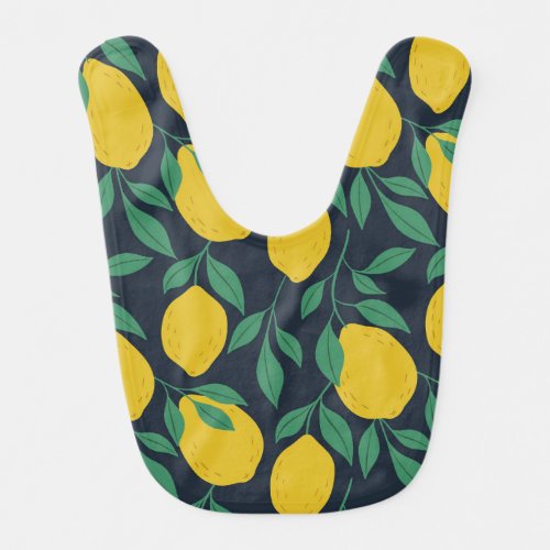 Colorful Lemons Hand Drawn Vibrance Baby Bib