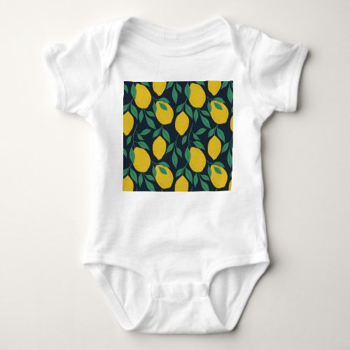 Colorful Lemons Hand Drawn Vibrance Baby Bodysuit