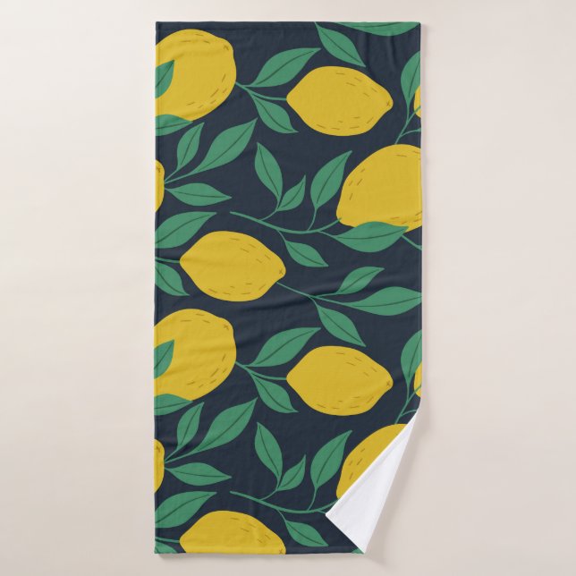Colorful Lemons: Hand Drawn Vibrance. Bath Towel (Bath Towel)