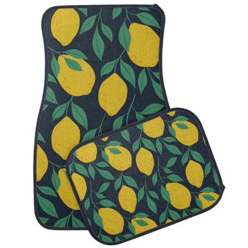 Colorful Lemons Hand Drawn Vibrance Car Floor Mat