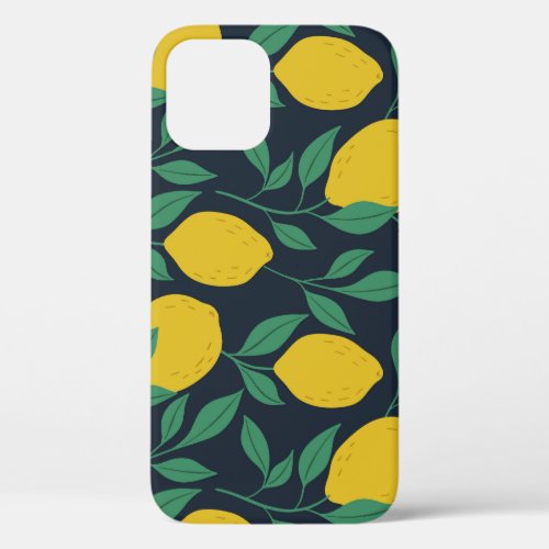 Colorful Lemons Hand Drawn Vibrance iPhone 12 Case