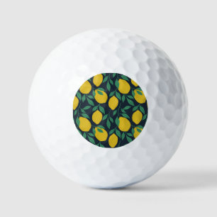 Colorful Lemons: Hand Drawn Vibrance. Golf Balls