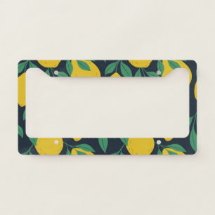 Colorful Lemons: Hand Drawn Vibrance. License Plate Frame