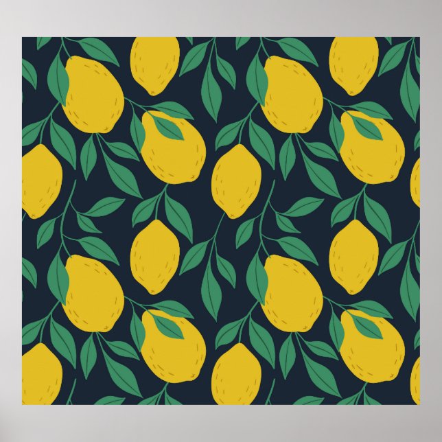 Colorful Lemons: Hand Drawn Vibrance. Poster (Front)