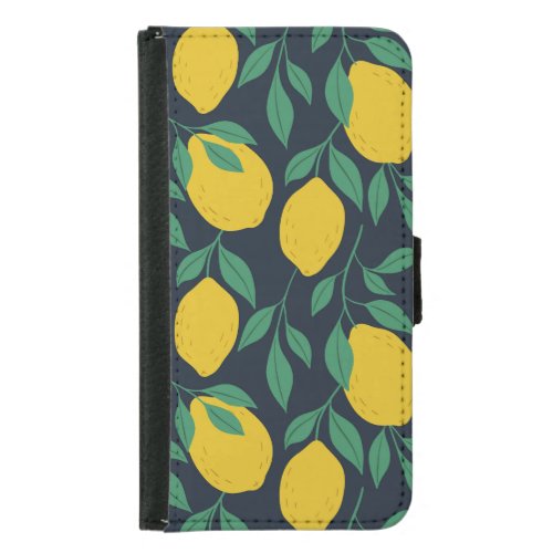 Colorful Lemons Hand Drawn Vibrance Samsung Galaxy S5 Wallet Case