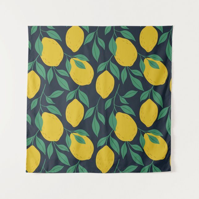 Colorful Lemons: Hand Drawn Vibrance. Tapestry (Front)