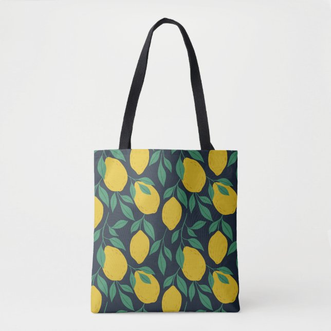 Colorful Lemons: Hand Drawn Vibrance. Tote Bag (Front)