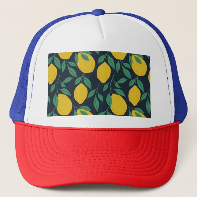Colorful Lemons: Hand Drawn Vibrance. Trucker Hat (Front)