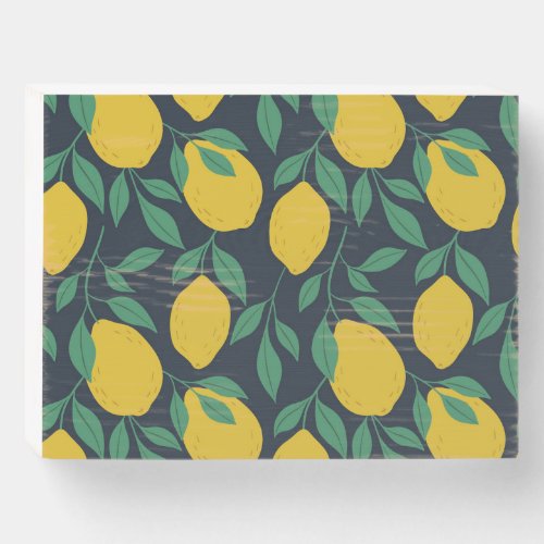 Colorful Lemons Hand Drawn Vibrance Wooden Box Sign