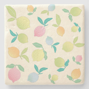 Colorful Lemons Stone Coaster