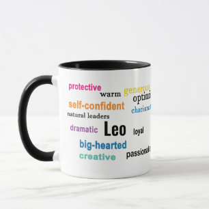 Colorful Leo Traits Zodiac sign Personalized Name Mug