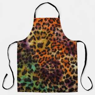 Colorful Leopard: Abstract Vintage Texture Apron