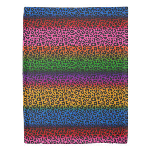 Colorful Leopard Animal Print Design Duvet Cover