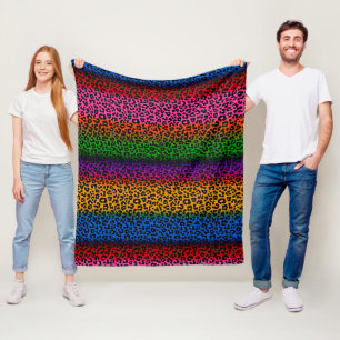 Colorful Leopard Animal Print Design Fleece Blanket