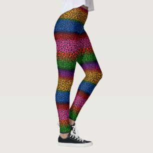Colorful Leopard Animal Print Design Leggings