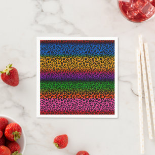 Colorful Leopard Animal Print Design Napkins