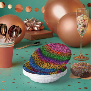 Colorful Leopard Animal Print Design  Paper Bowls