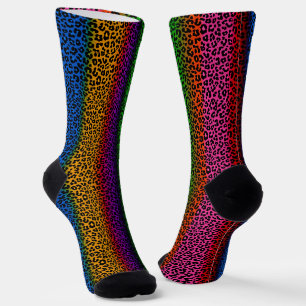 Colorful Leopard Animal Print Design Socks