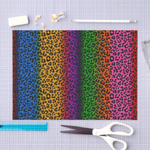 Colorful Leopard Animal Print Design Tissue Paper