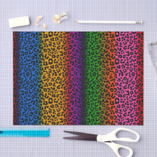 Colorful Leopard Animal Print Design Tissue Paper