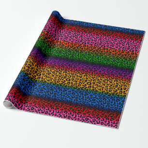 Colorful Leopard Animal Print Design Wrapping Paper