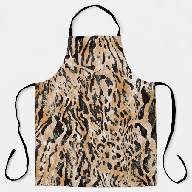 Colorful Leopard Meter Textile Pattern Apron (Front)