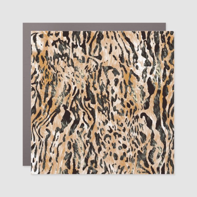Colorful Leopard Meter Textile Pattern Car Magnet (Front)