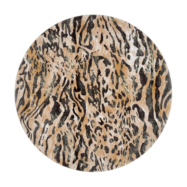 Colorful Leopard Meter Textile Pattern Cutting Board (Front)