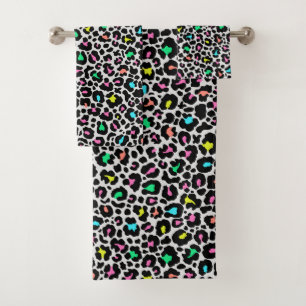 Colorful Leopard Pattern Bath Towel Set