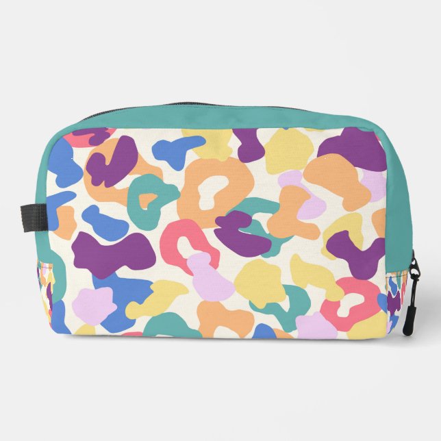 Colorful Leopard Pattern Dopp Kit (Front)