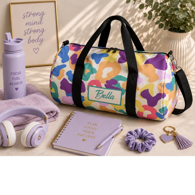 Colorful Leopard Pattern Duffle Bag (Creator Uploaded)
