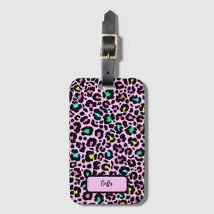 Colorful Leopard Pattern Luggage Tag