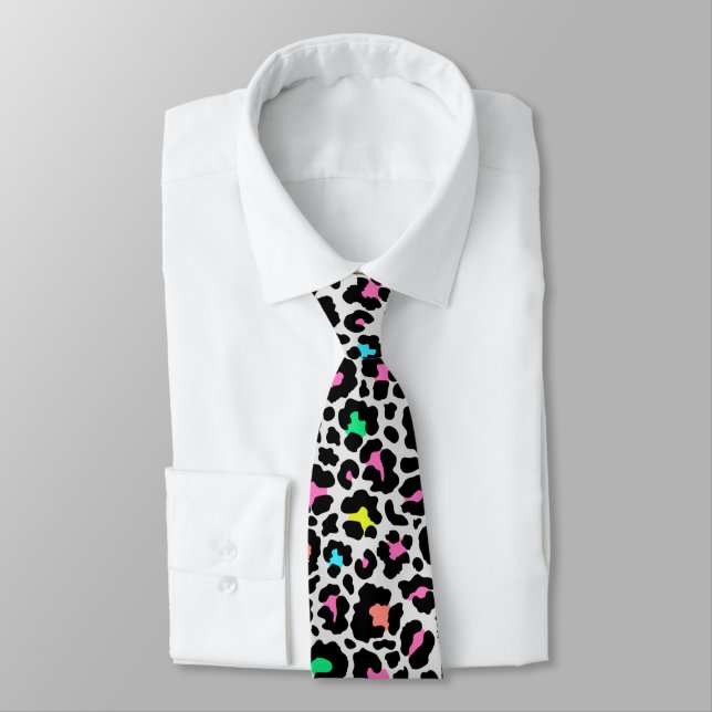 Colorful Leopard Pattern Neck Tie (Tied)