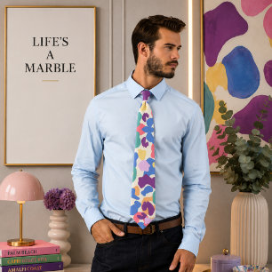 Colorful Leopard Pattern Neck Tie
