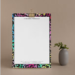 Colorful Leopard Pattern Print Animal Neon Vibrant Letterhead<br><div class="desc">Make your correspondence stand out with this Colorful Stylish Leopard Texture Neon Vibrant Letterhead. Featuring a bold neon leopard print design, this letterhead combines vibrant colors and fierce style to add personality to your professional or personal letters. Perfect for businesses, creatives, or anyone who wants to make a statement with...</div>