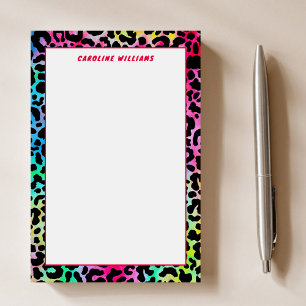 Colorful Leopard Pattern Print Neon Rainbow Girly Post-it Notes