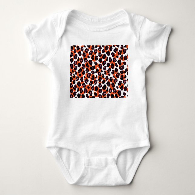Colorful Leopard Pattern: Seamless Design. Baby Bodysuit (Front)