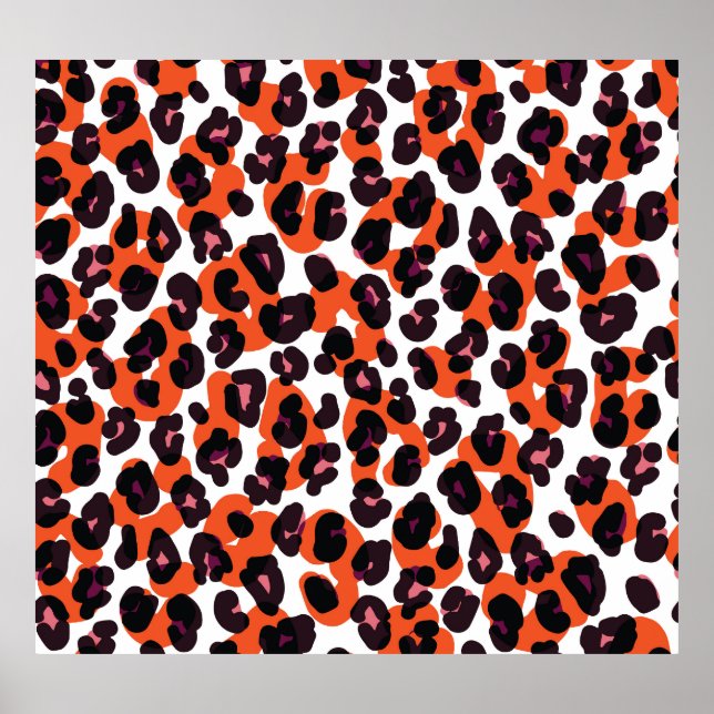 Colorful Leopard Pattern: Seamless Design. Poster (Front)